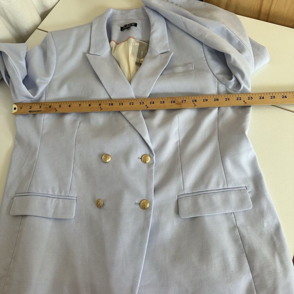 NWT 2024 J Crew Greta Blazer Stretch Linen Blend 18 PeriBreeze Blue Gold Button‎ - Picture 6 of 16